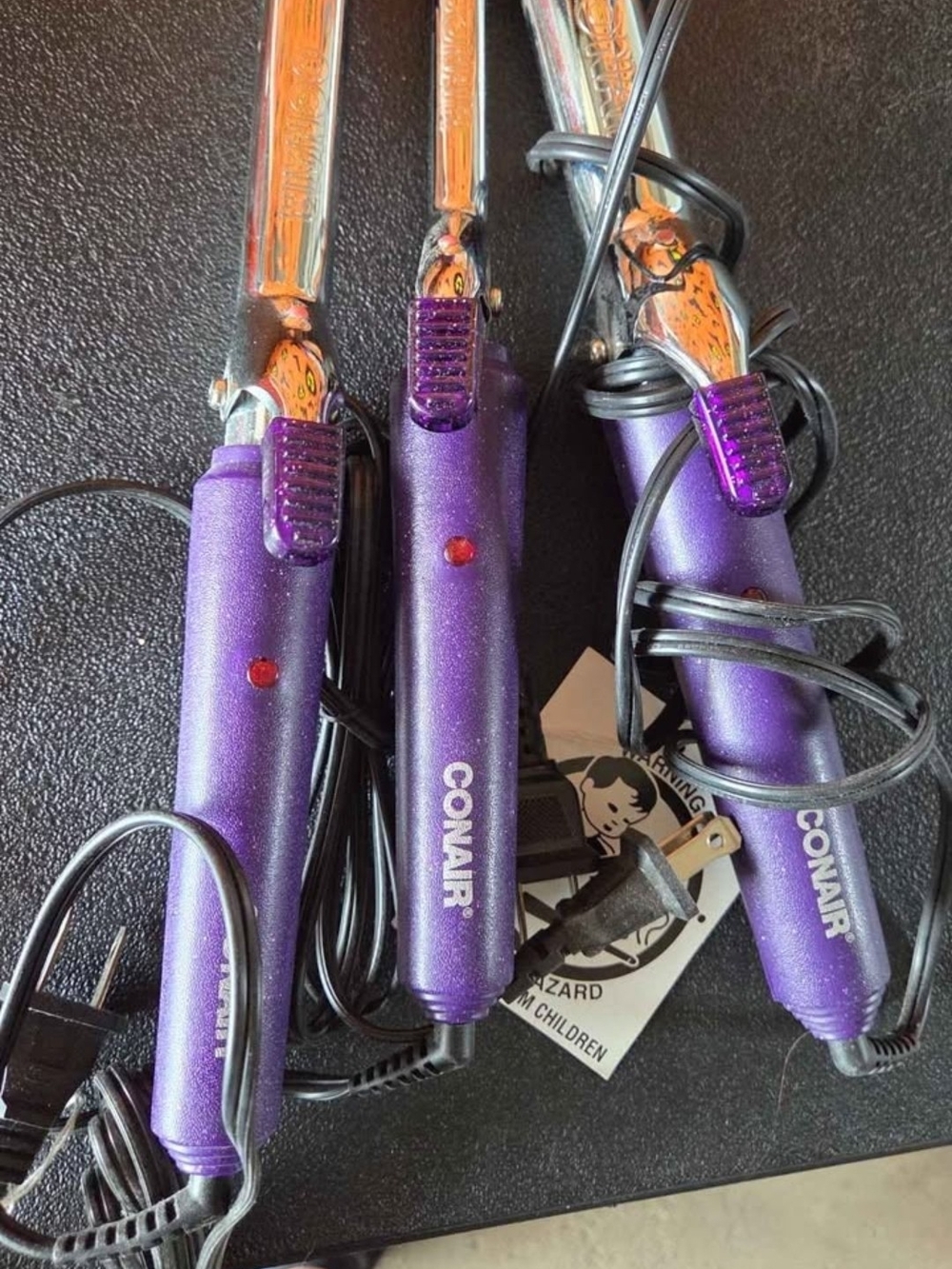 Purple Mini Curling Irons - Set of 3